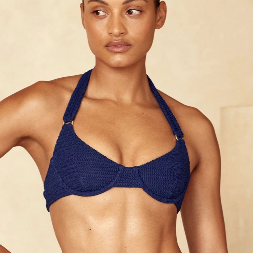 Monday swimwear, Honolulu Top - Cobalt Crinkle